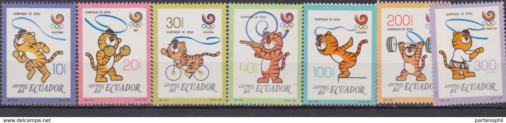Ecuador 1163/69 1989 Juegos Olímpicos Olympic Games Seul MNH - Estate 1988: Seul