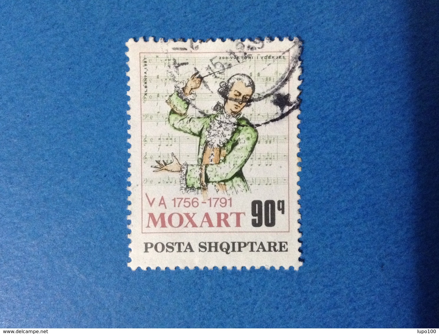 1991 ALBANIA SHQIPERISE MOZART MOXART 90 Q FRANCOBOLLO USATO STAMP USED - Albania