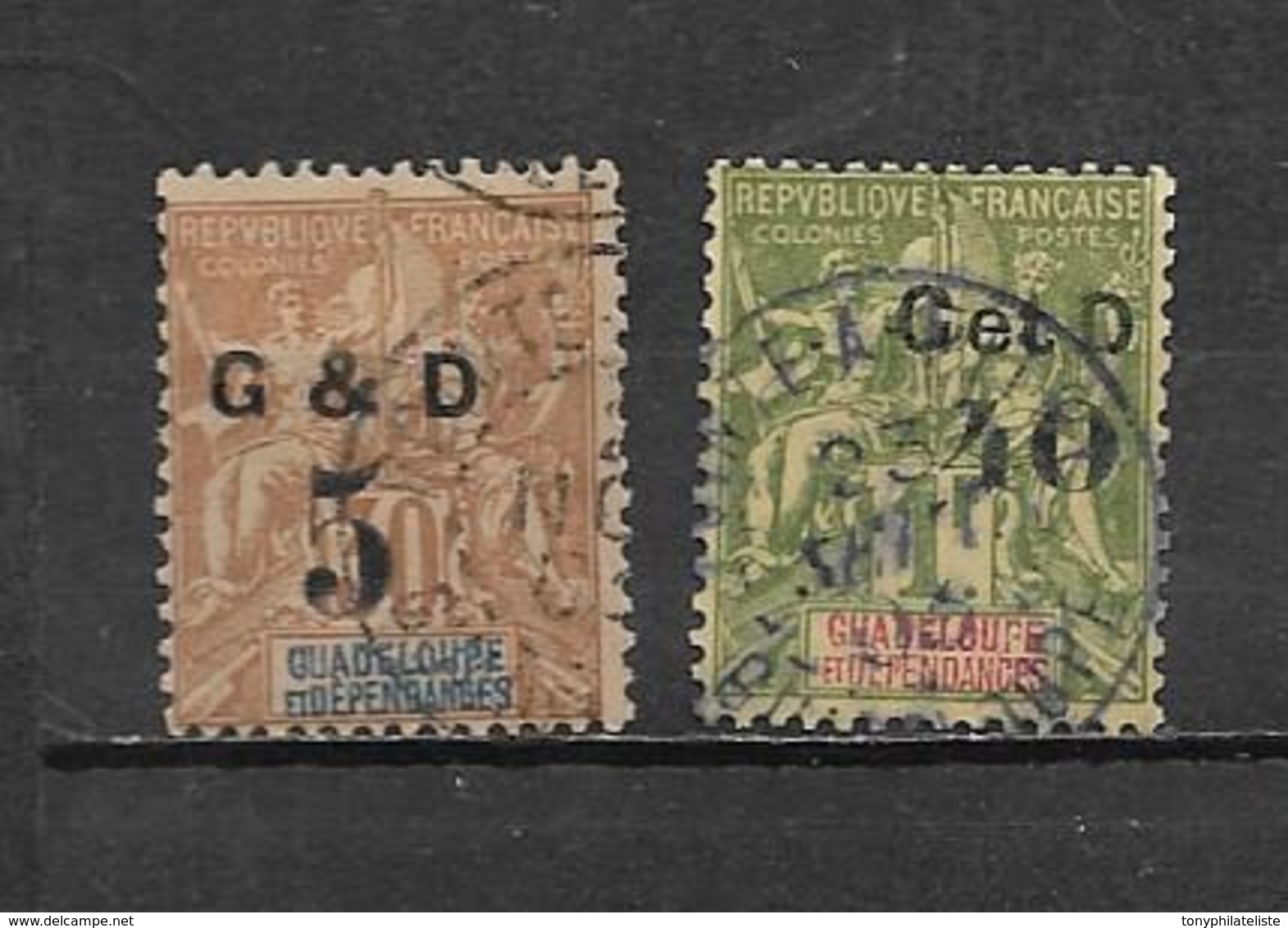 Colonie Guadeloupe Timbres De 1903  N°45 + 48  Oblitérés - Gebruikt