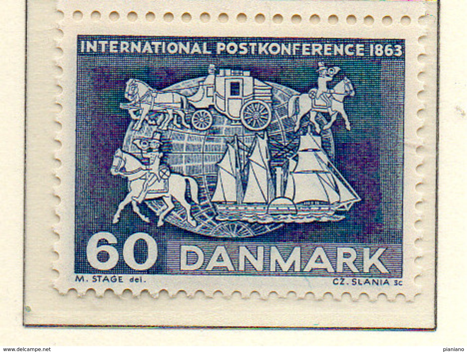 PIA - DANIMARCA -1963 : Centenario Della Prima Conferenza Postale Mondiale Di Parigi   - (Yv 427a) - Nuovi