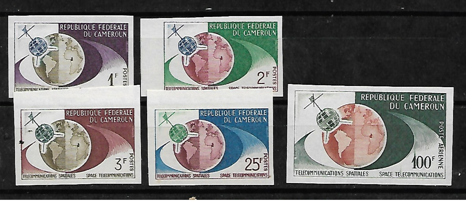 #287A# CAMEROUN MICHEL 381/385, YVERT 361/364+PA 57 MNH** IMPERFORATED ONLY 800 ISSUED. SPACE. - Cameroun (1960-...)