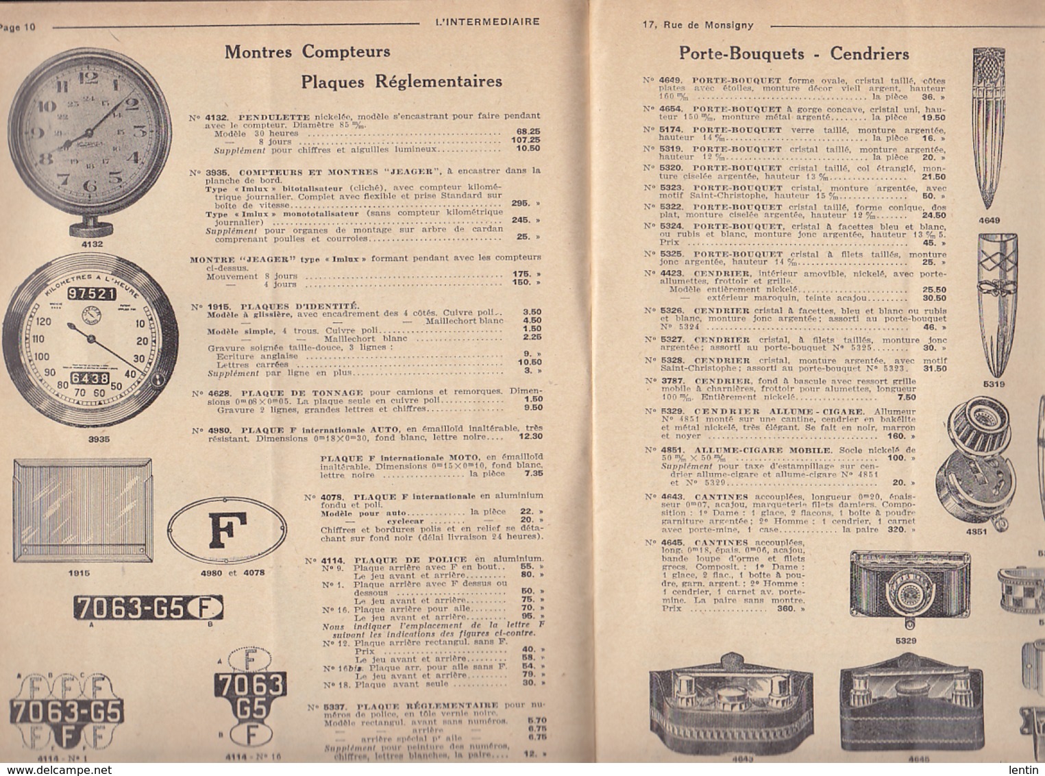 Automobile - Catalogue Accessoires 1931/32 : L'Intermédiaire Paris - Lanternes, Crics, Gonfleurs,outillage, Avertisseurs - Autres & Non Classés