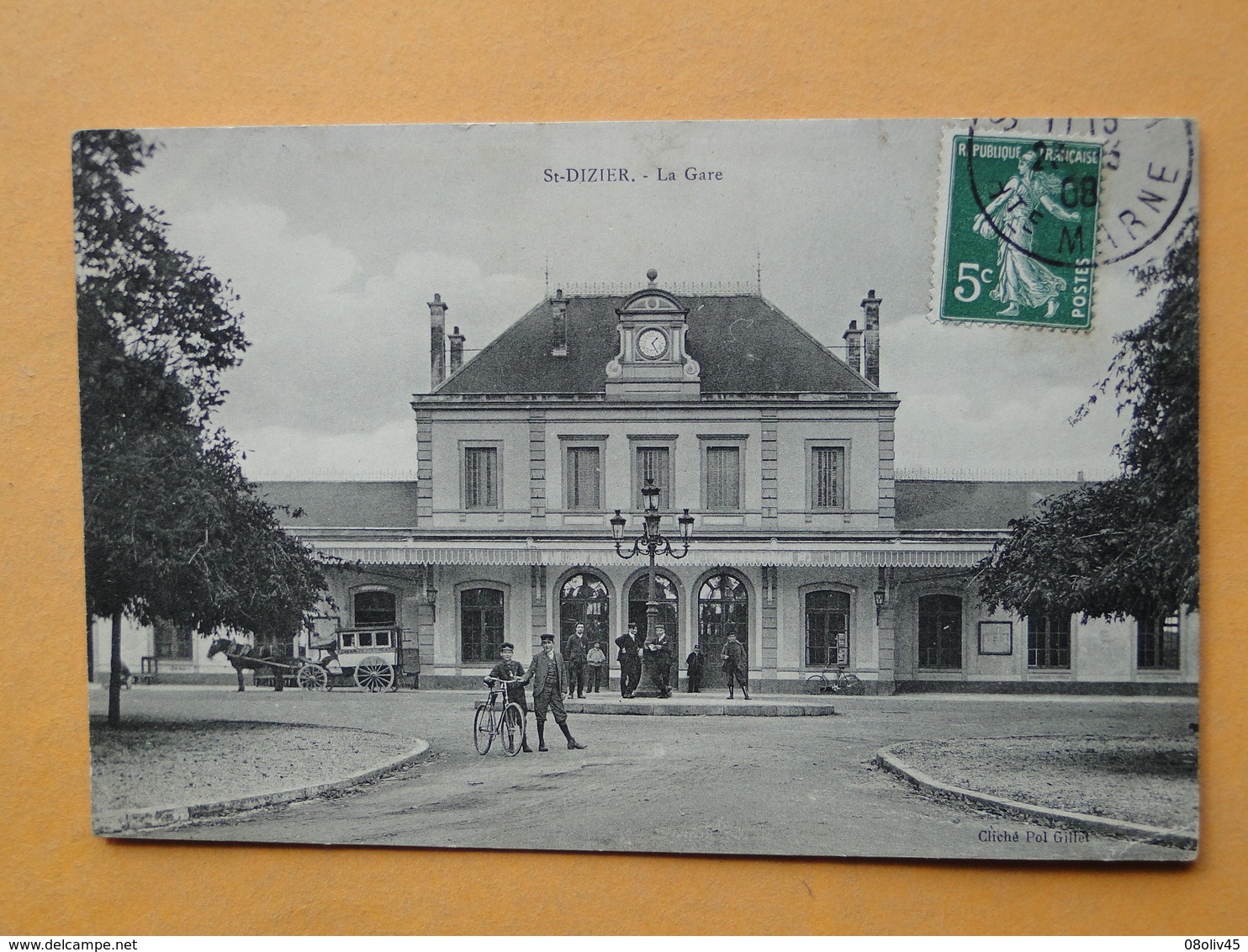 SAINT DIZIER  --  La Gare - Vue Extérieure - ANIMATION - Cycliste - Attelage - Cpa 1908 - Gares - Sans Trains