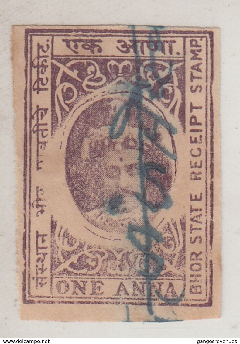 BHOR  State  1A  Brown Violet  Revenue  Type 10   #  16672   D  India  Inde  Indien Revenue Fiscaux - Bhor