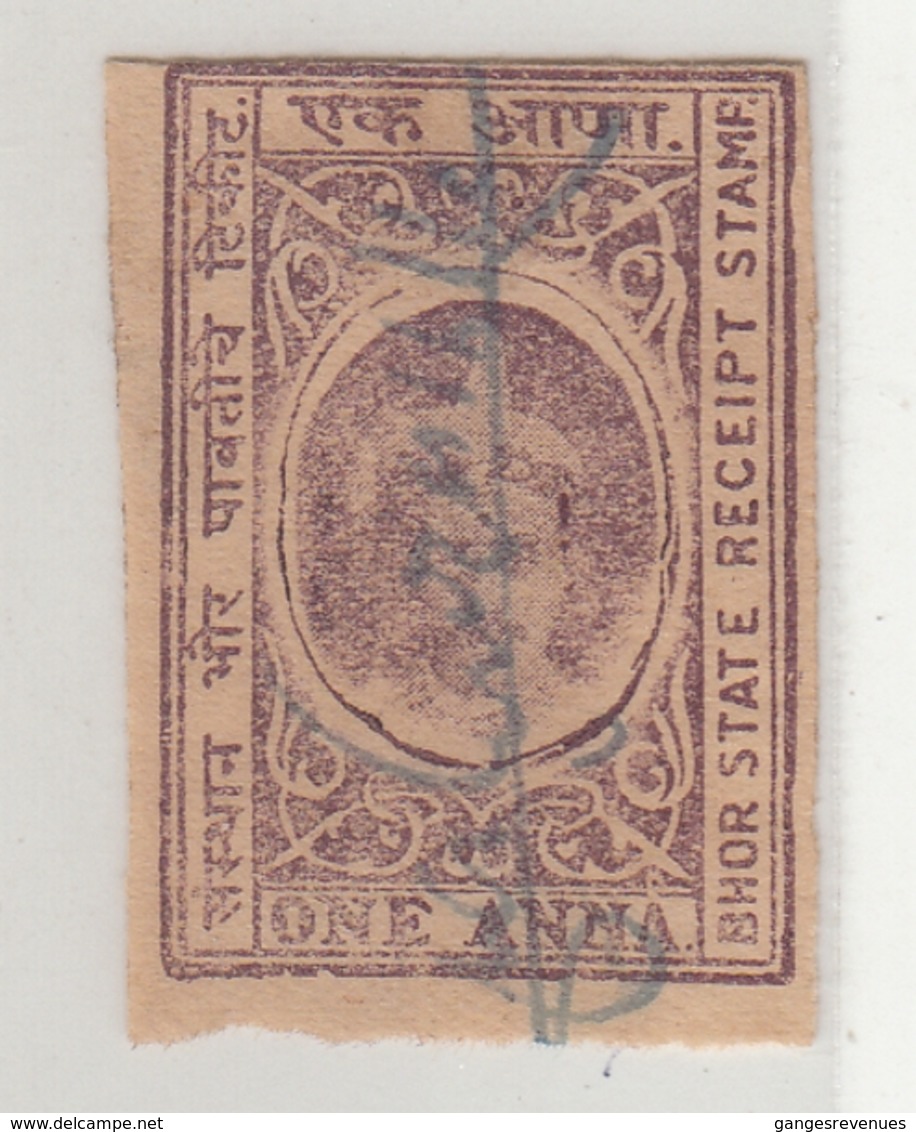 BHOR  State  1A  Brown Violet  Revenue  Type 10   #  16670   D  India  Inde  Indien Revenue Fiscaux - Bhor