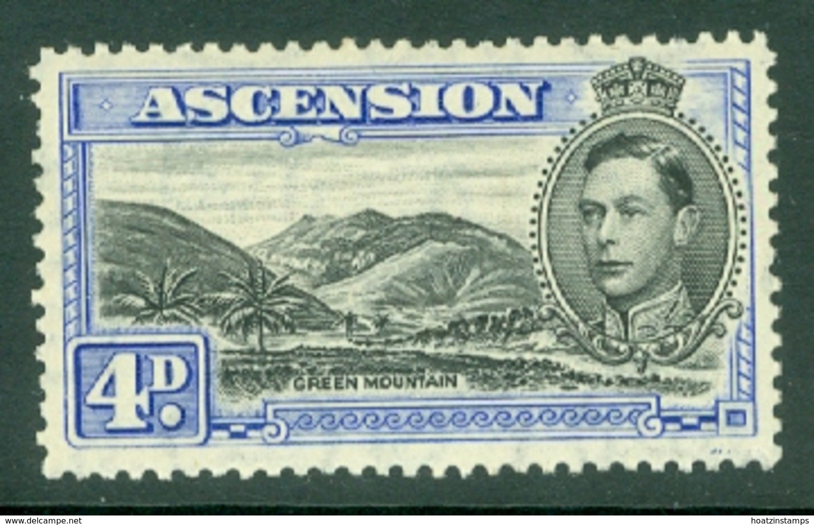 Ascension: 1938/53   KGVI    SG42d    4d  Black & Ultramarine  [Perf: 13]    MH - Ascension (Ile De L')