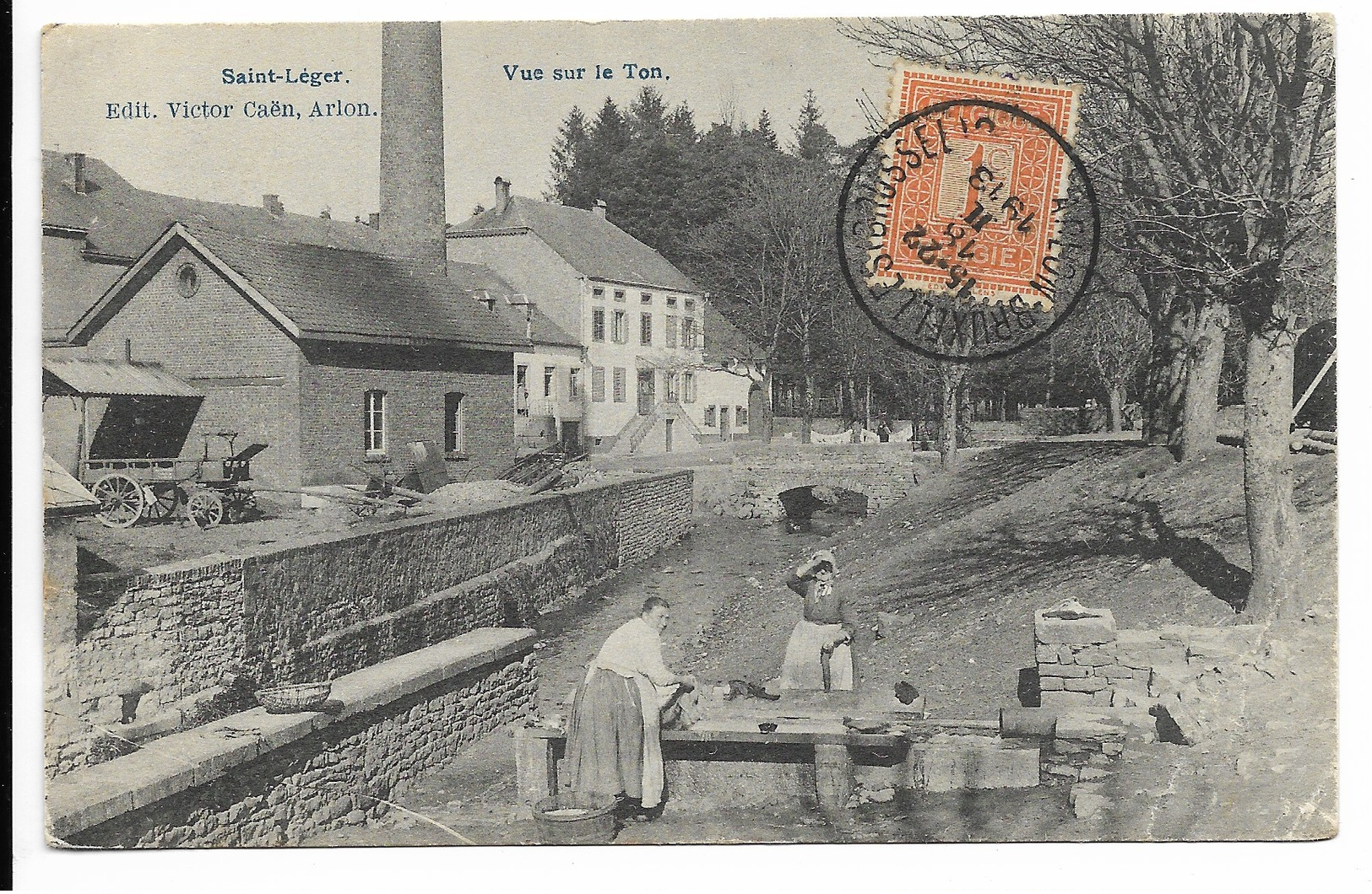 Saint Leger Vue Sur Le Ton A Gauche La Brasserie Veriter 18 Fevrier 1913 - Saint-Léger