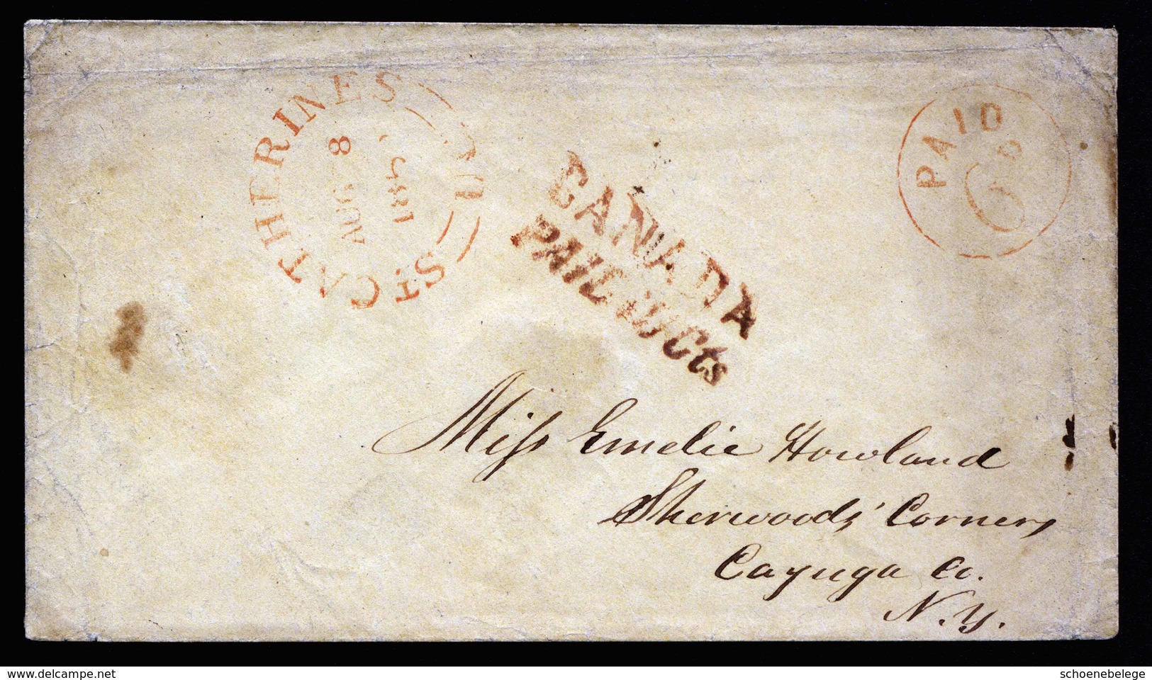 A5796) Canada Kanada Cover St. Catherines 08/08/1852 To Queenston - Lettres & Documents