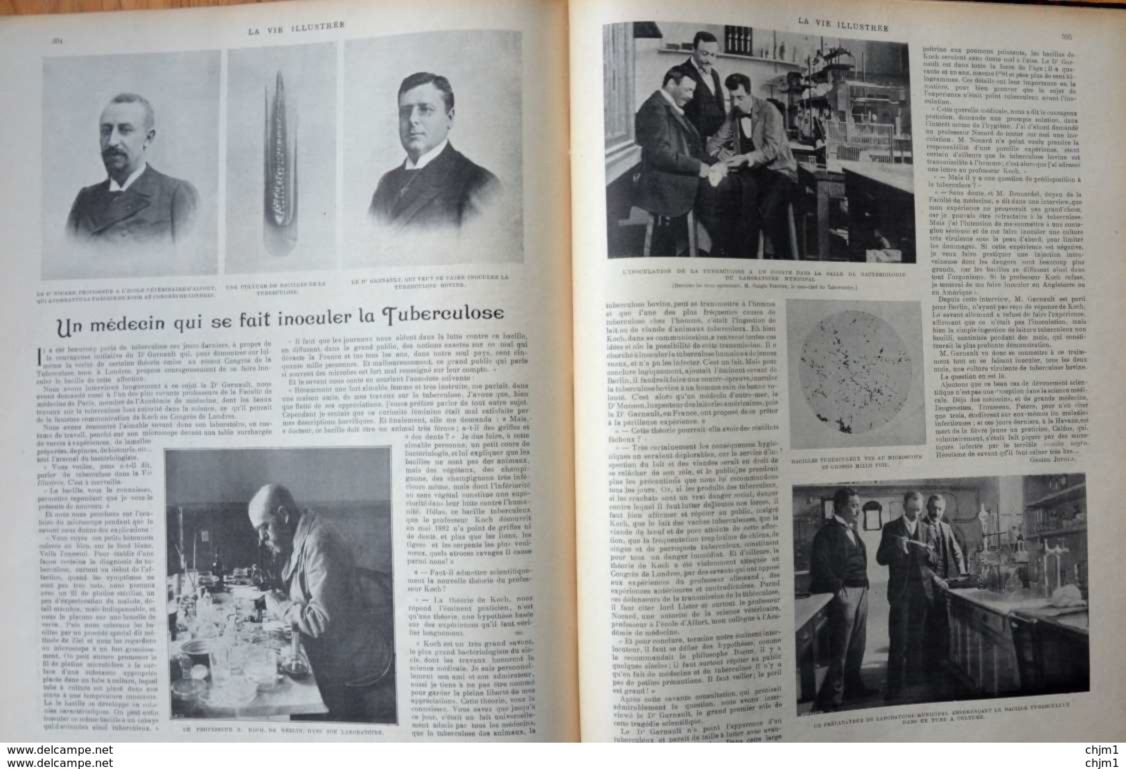 Un Médecin Qui Se Fait Inoculer La Tuberculose - Le Prof. R. Koch De Berlin - Page Original Double 1901 - Documents Historiques