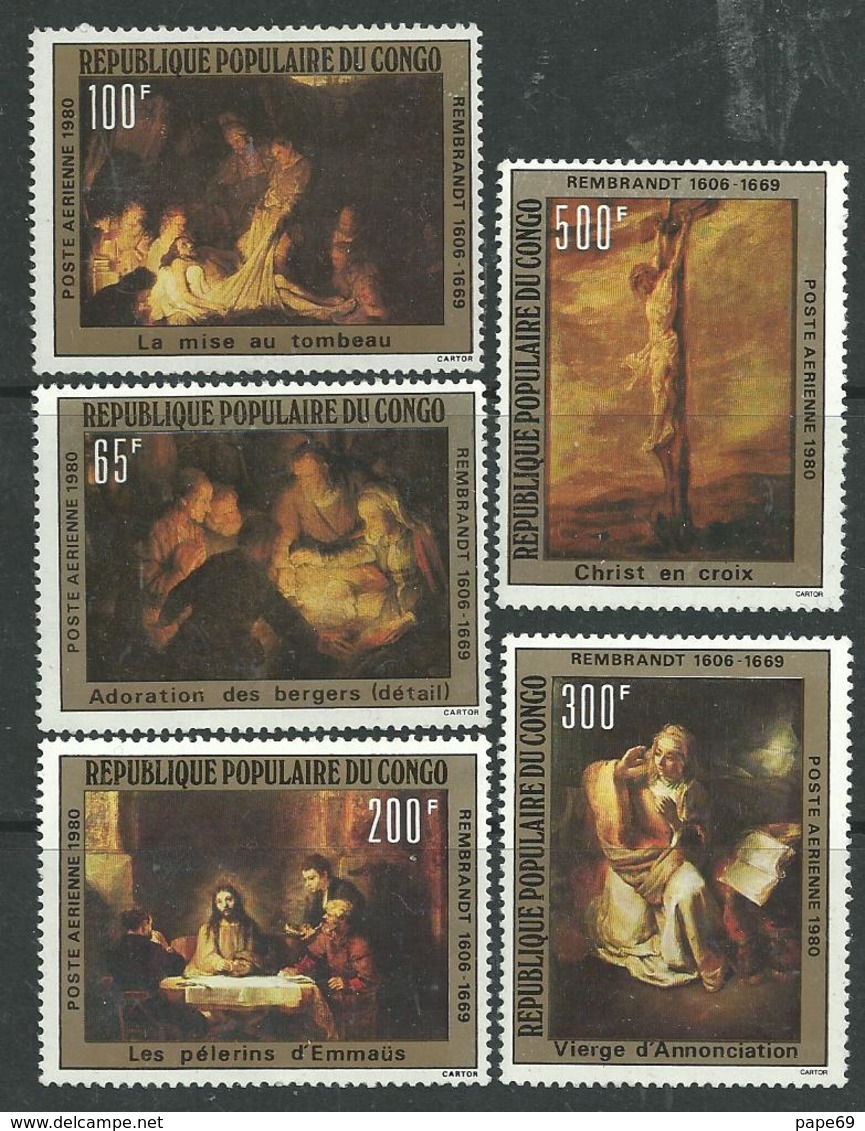 Congo PA N° 273 / 77 X   Art : Taleaux De Rembrandt, Les 5 Valeurs Trace De Charnière Sinon TB - Neufs