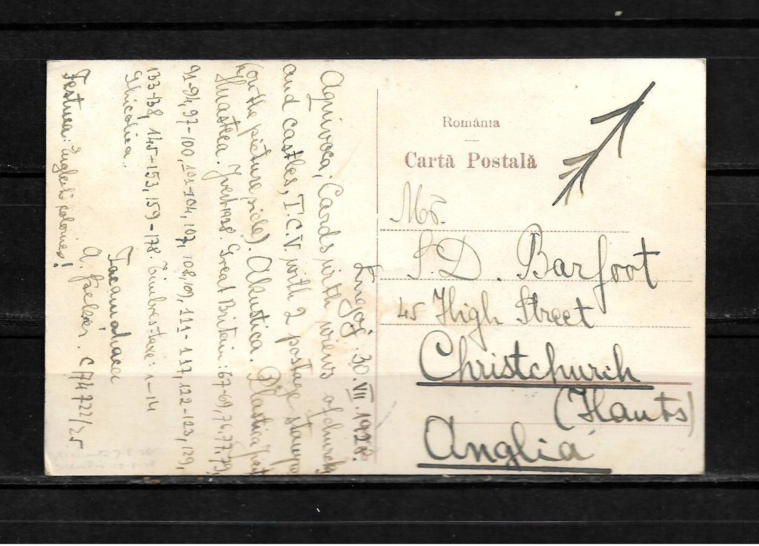 Rumania 1928 Tarjeta Postal Circulada De Lugoj A Gran Bretaña - Rumania