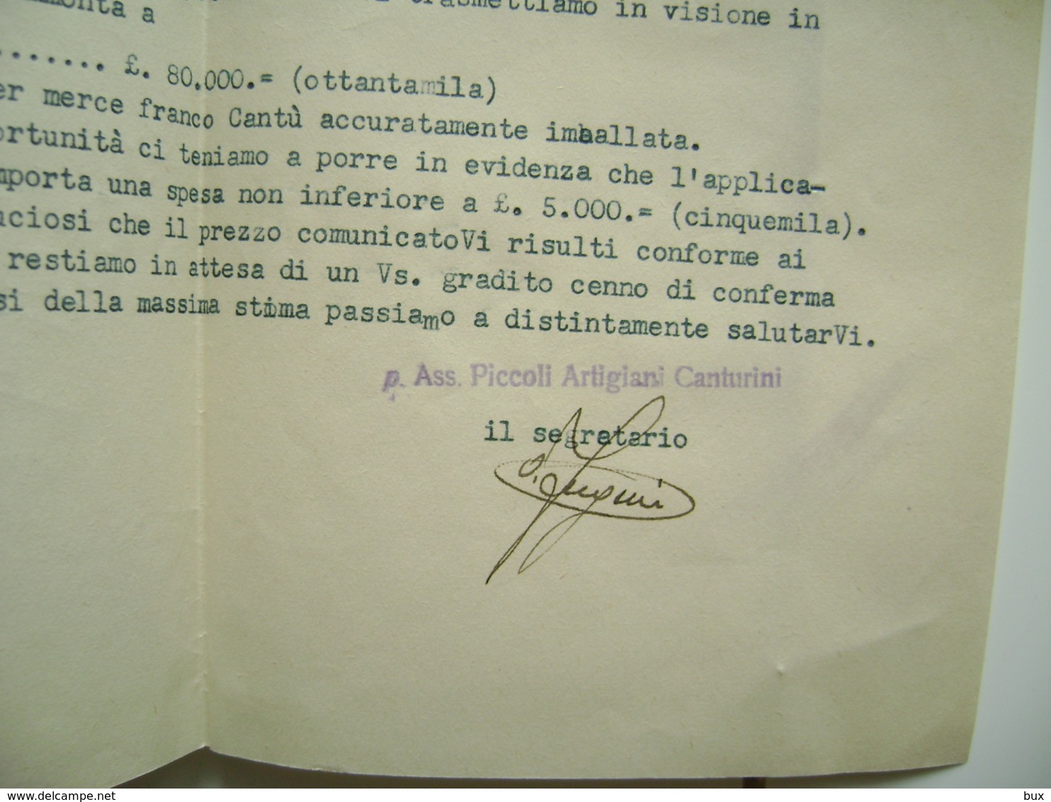 1951  A MATERA  DA MOBILI DI CANTU'   COMO  BUSTA  + LETTERA  INTESTATA PUBBLICITARIA   PICCOLI ARTIGIANI  CANTURINI - Documenti Storici