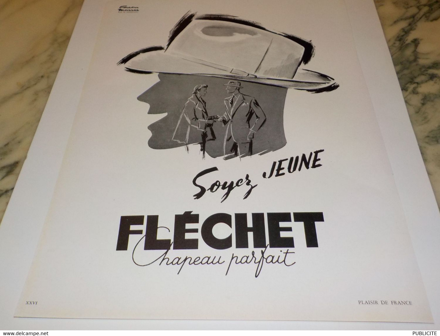 ANCIENNE PUBLICITE SOYEZ JEUNE  CHAPEAU FLECHET CHAPEAU PARFAIT 1951 - Autres & Non Classés