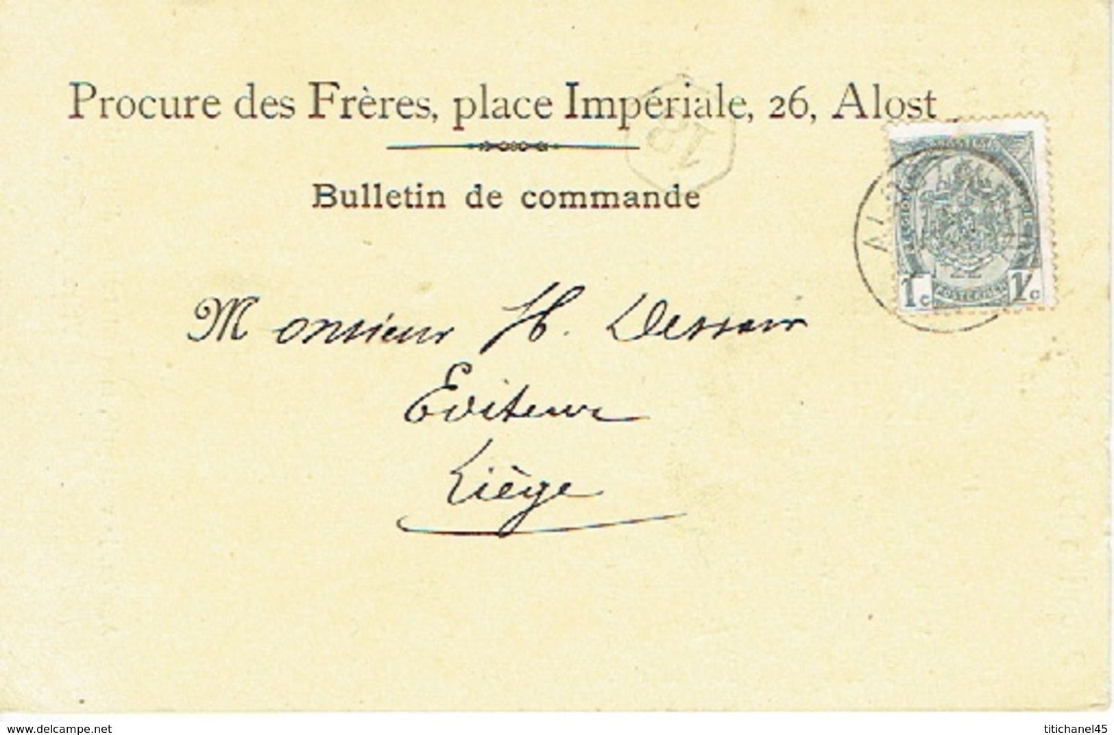 CP/PK Publicitaire AALST 1910 - Header PROCURE DES FRERES Place Impériale 26 ALOST - Aalst