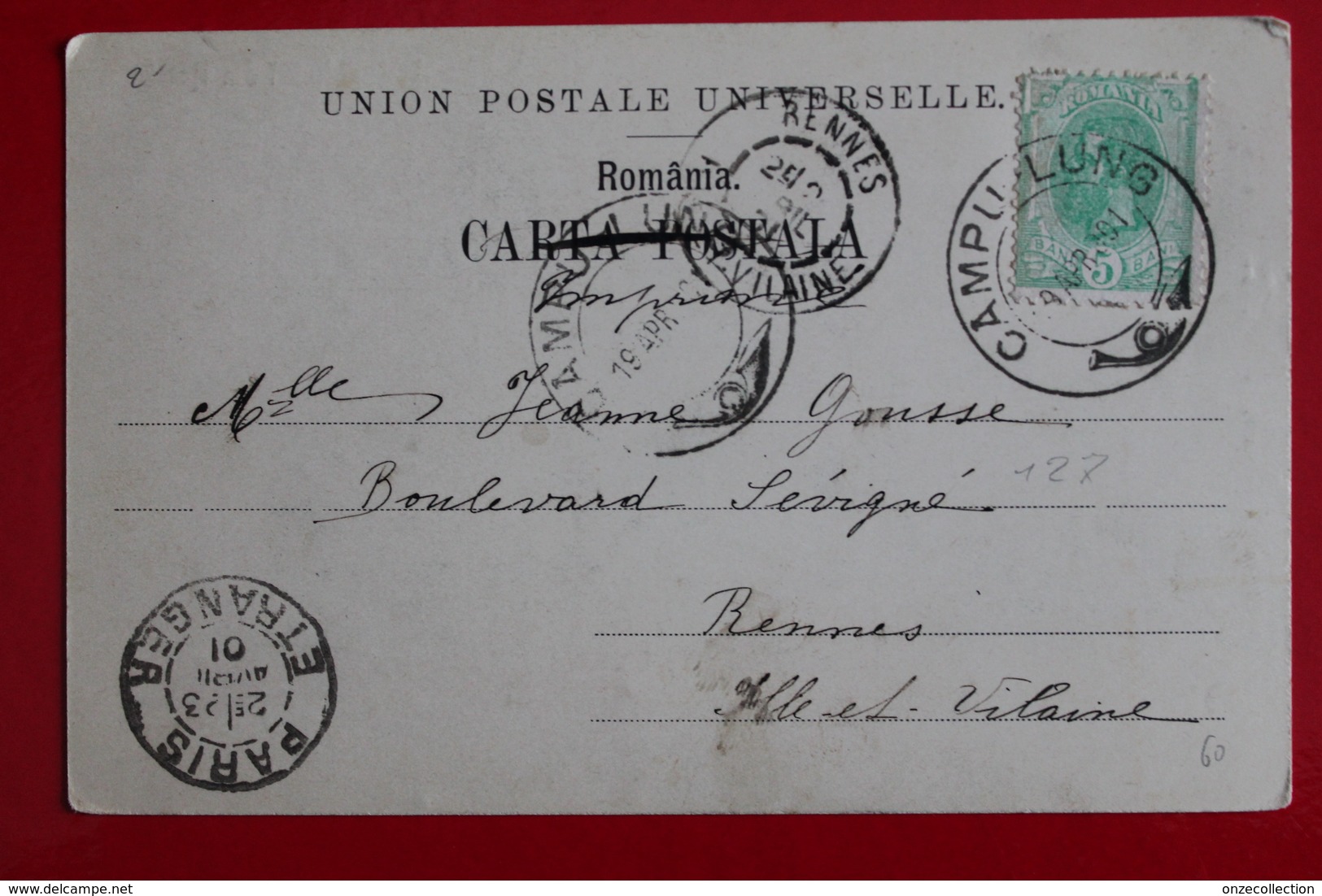 1901      CARTE  POSTALE  DE  SLATINA   POUR   LA  FRANCE     2  PHOTOS - Covers & Documents