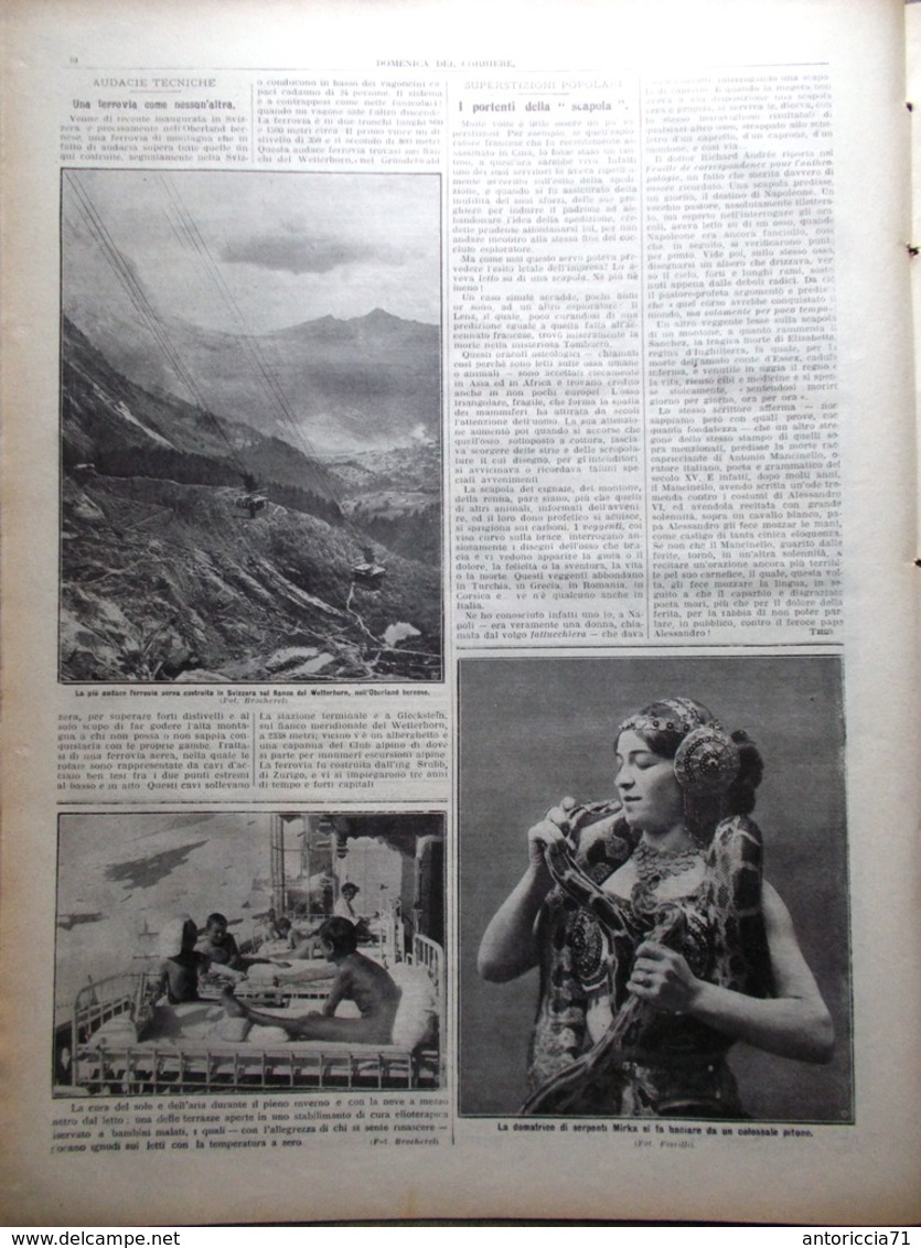 La Domenica Del Corriere 13 Febbraio 1910 Senna Chantecler Rostand Edison Belli - Altri & Non Classificati