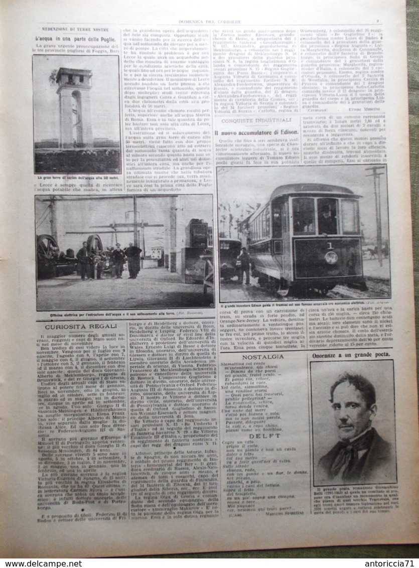 La Domenica Del Corriere 13 Febbraio 1910 Senna Chantecler Rostand Edison Belli - Autres & Non Classés