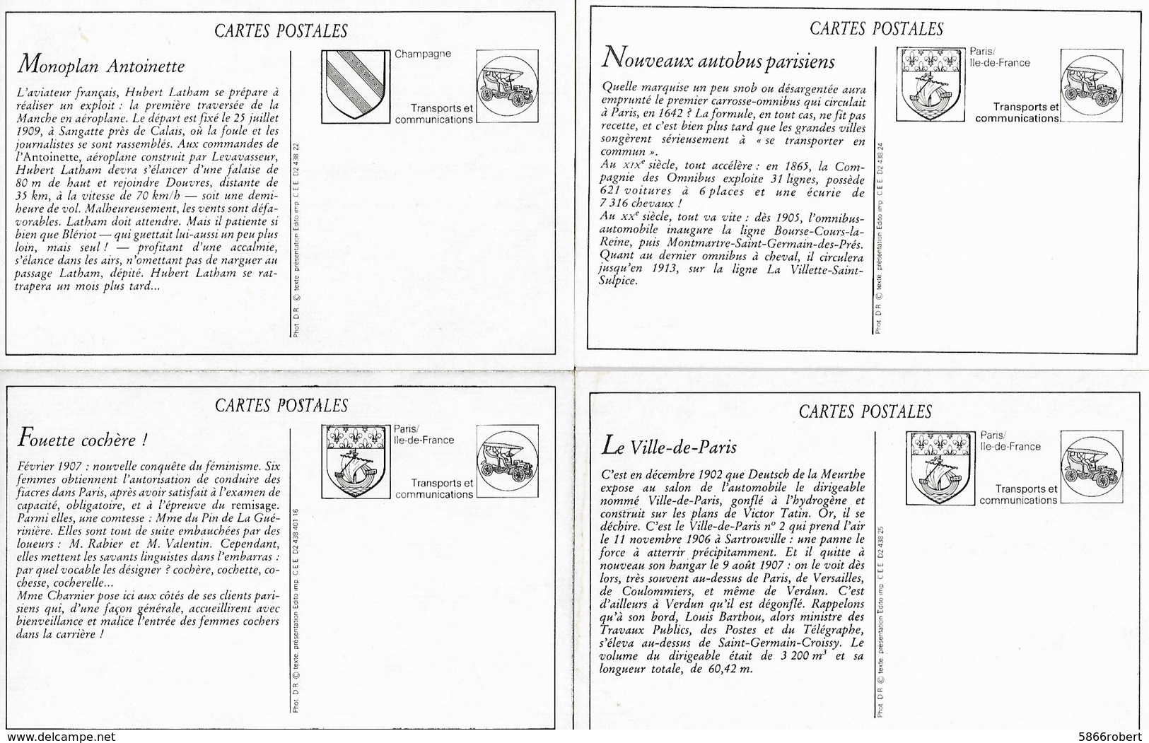 LOT DE 24 REPRODUCTIONS DE CARTES POSTALE ANCIENNES DIVERSES LES TRANSPORTS ET COMMUNICATIONS  FRANCAIS