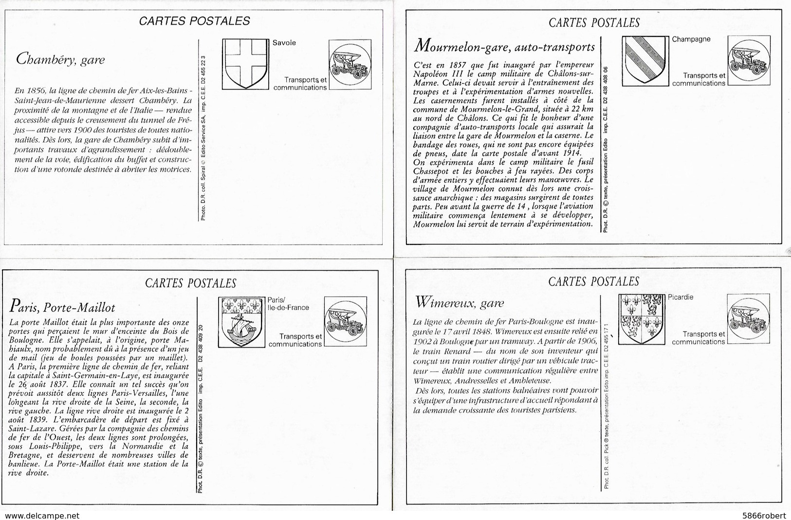 LOT DE 24 REPRODUCTIONS DE CARTES POSTALE ANCIENNES DIVERSES LES TRANSPORTS ET COMMUNICATIONS  FRANCAIS