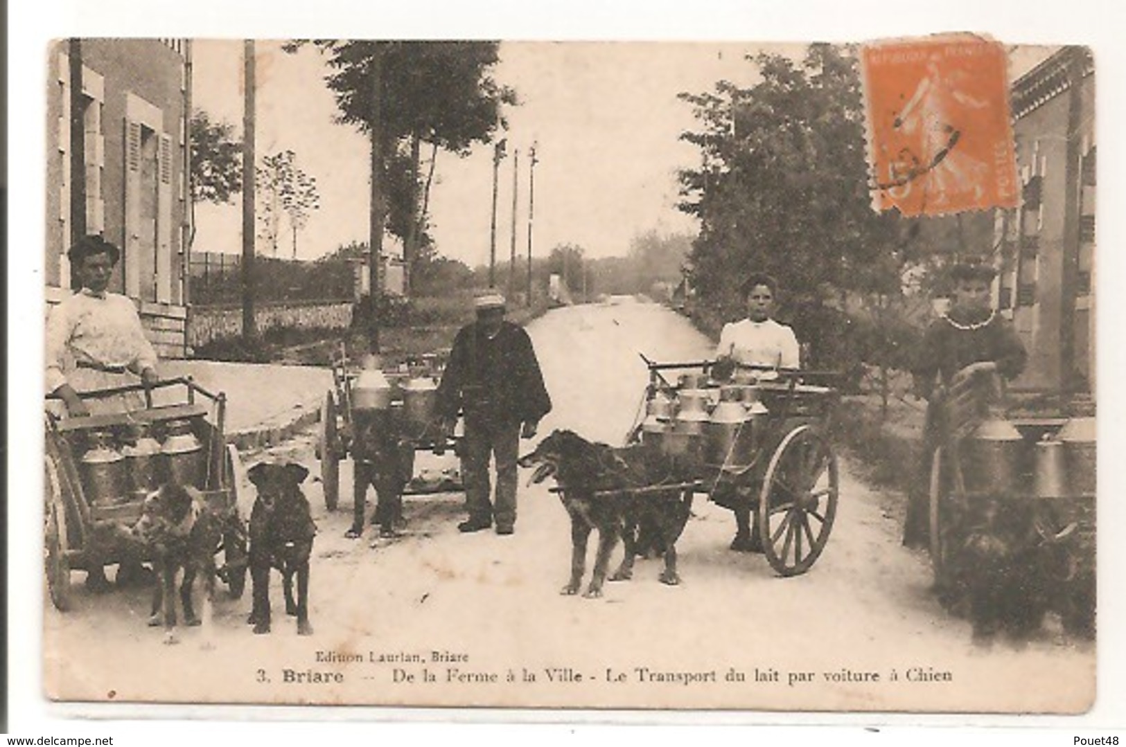 45 - BRIARE - 4 Voitures à Chien - De La Ferme à La Ville - Le Transport Du Lait - Briare