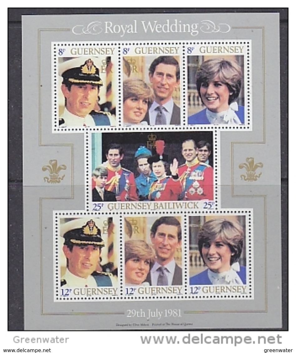 Guernsey 1981 Royal Wedding M/s ** Mnh (41688D) - Guernsey