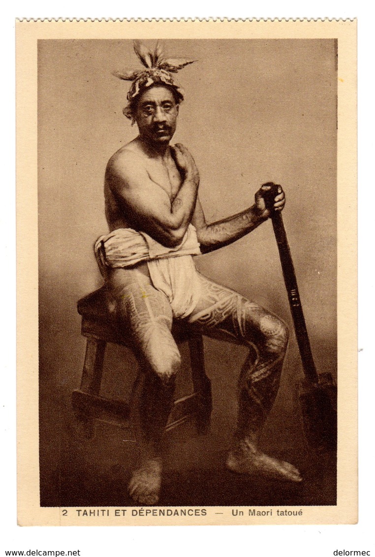 CPSM Tahiti Et Dépendances Polynésie Française Océanie Un Maori Homme Tatoué éditeur Braun & Cie Paris - Tahiti