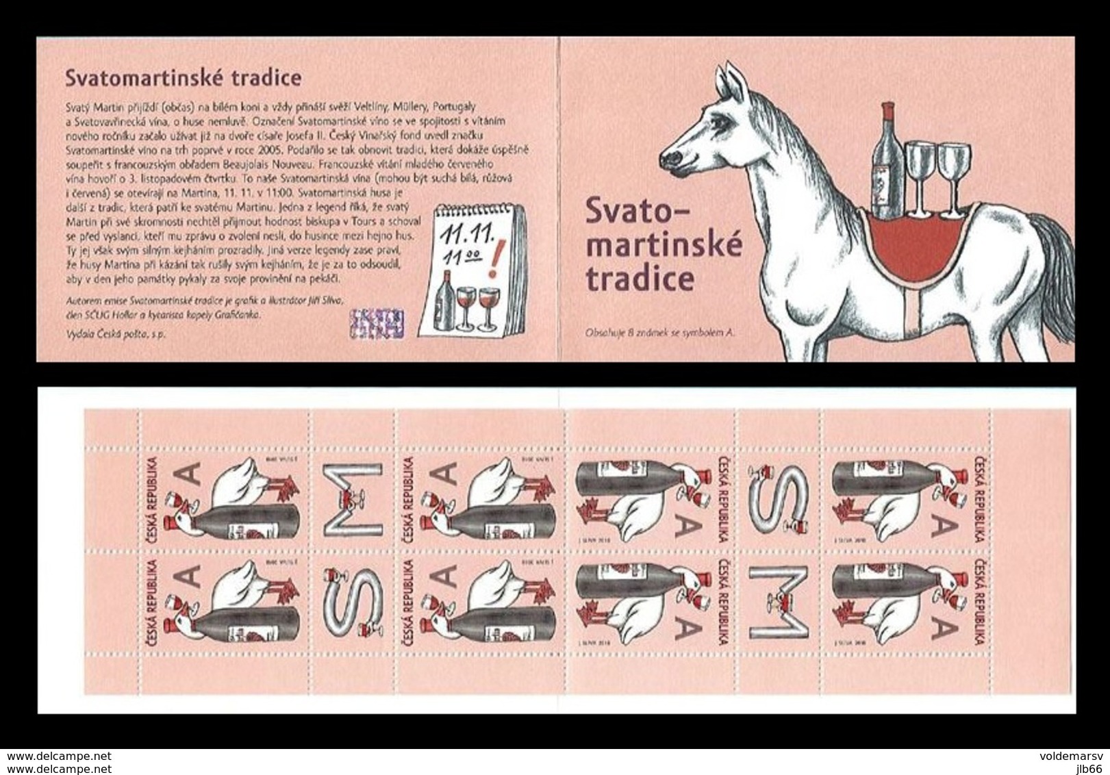 2018 : Carnet  De 8 Timbres Tradition De La Saint Martin : OIE Et VIN / Wine And Goose - Ongebruikt