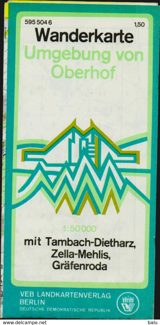 DDR Wanderkarte Umgebung Von Oberhof Mit Tambach-Dietharz, Zella-Melis, Gräfenroda, VEB Landkartenverlag - Landkarten