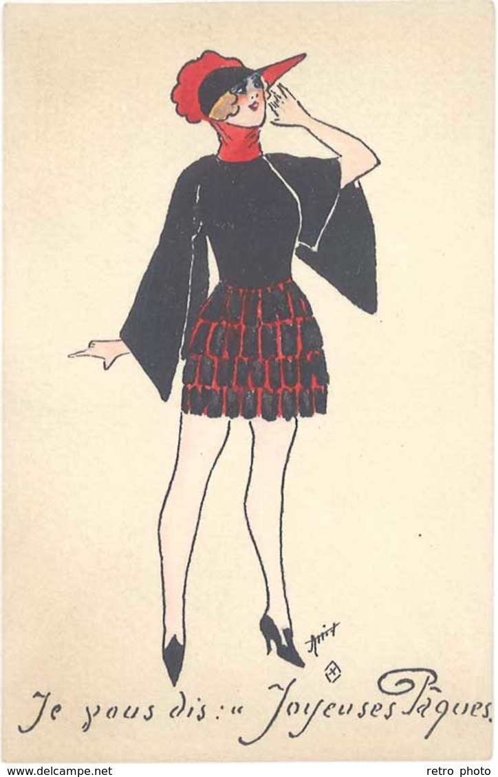 Cpa Amy – Je Vous Dis Joyeuses Pâques ( Femme Poule ) - 1900-1949