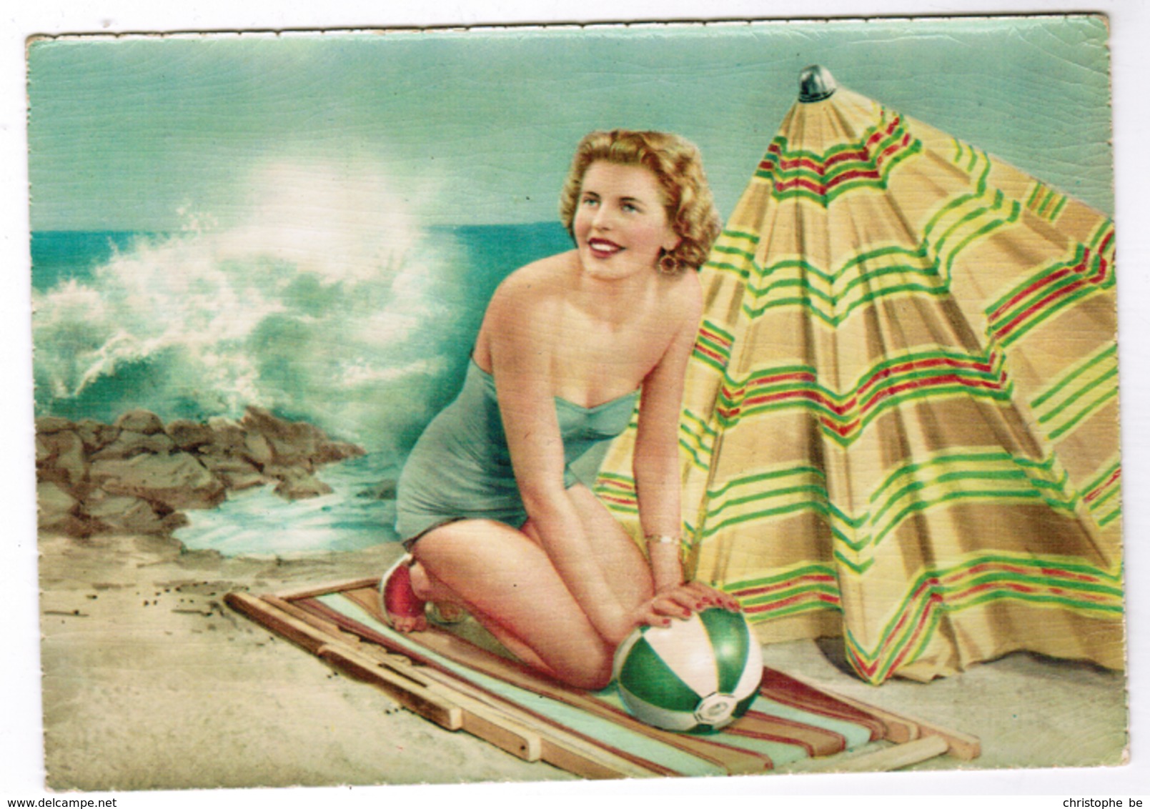 Baadster, Baigneuse Sur La Plage, Pin-up (pk52956) - Pin-Ups