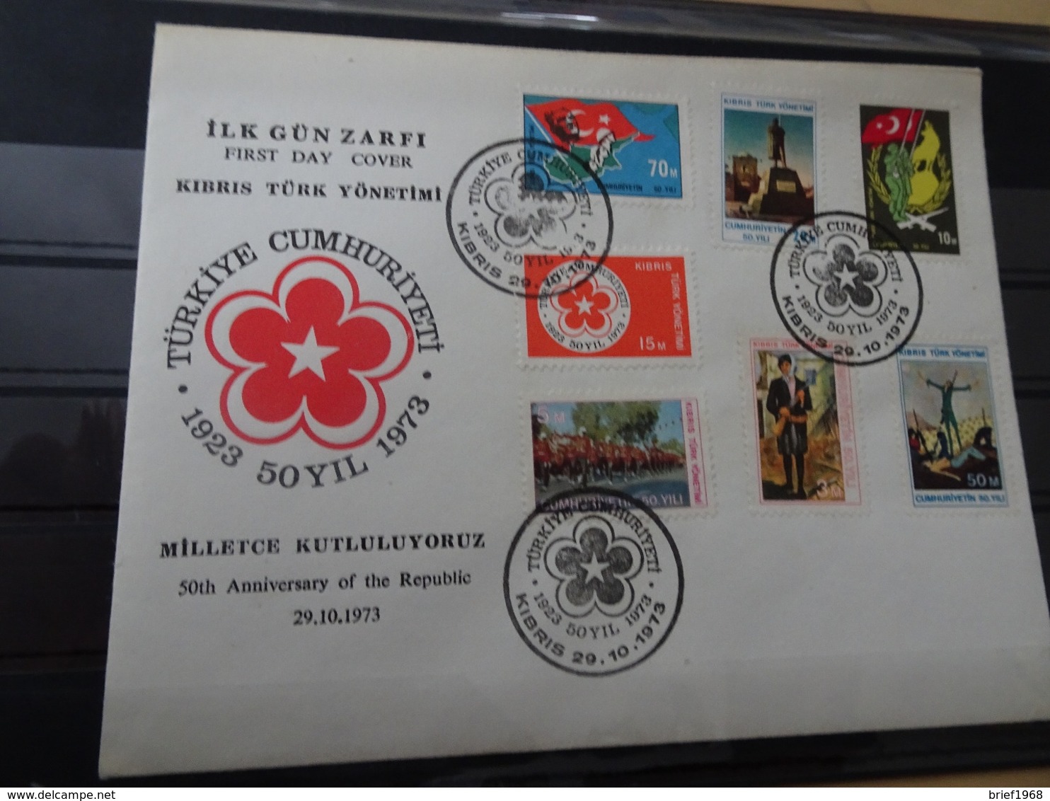 Türkisch Zypern Michel 1-7 FDC 29.10.73 (9846) - Briefe U. Dokumente