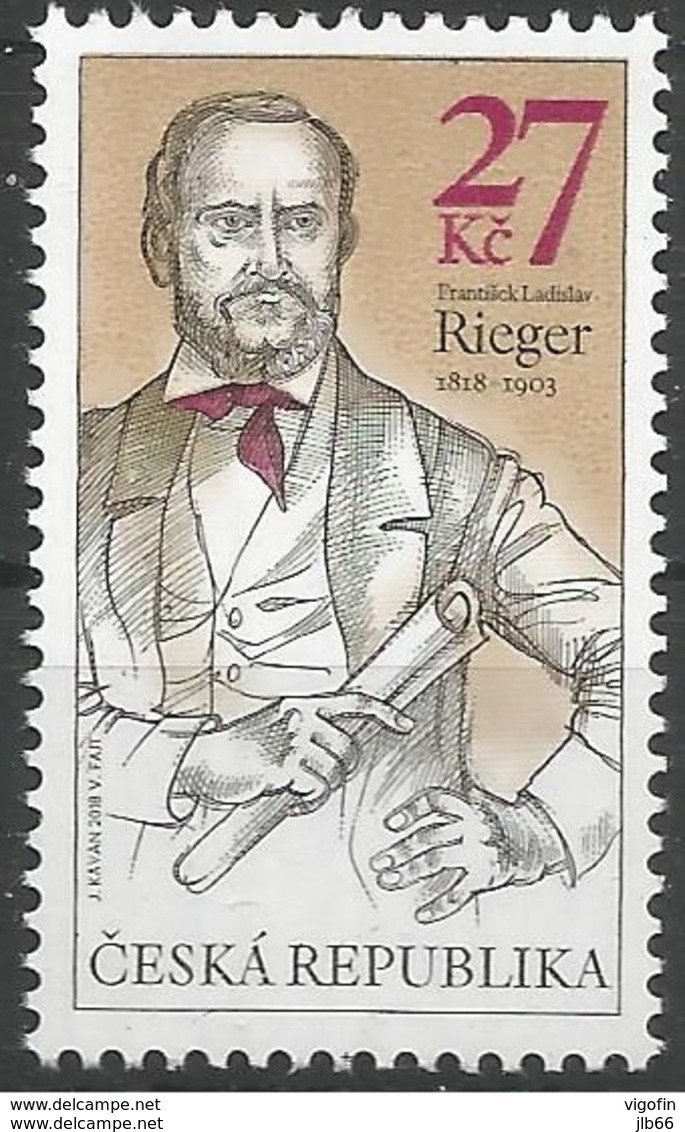 2018 : Frantisek (1818-1903) RIEGER Politicien Et éditeur De La 1ère Encyclopédie Générale Tchèque - Neufs