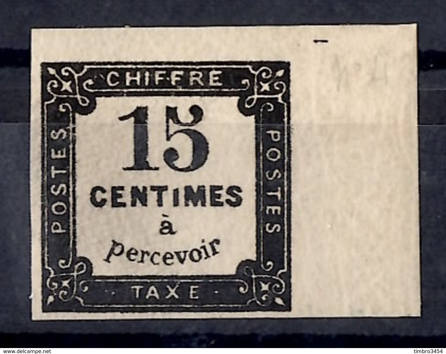 France Timbre Taxe YT N° 4 Neuf ** MNH. Belle Gomme D'origine, Bord De Feuille Signé Calves. TB. A Saisir! - 1859-1959 Neufs