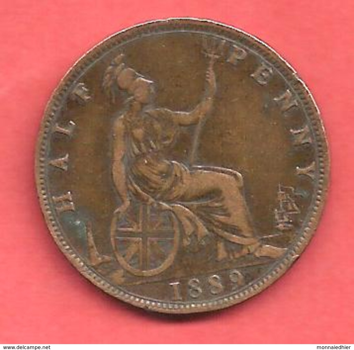 1/2 Penny , GRANDE BRETAGNE , Bronze , 1889 , N° KM # 754 - C. 1/2 Penny