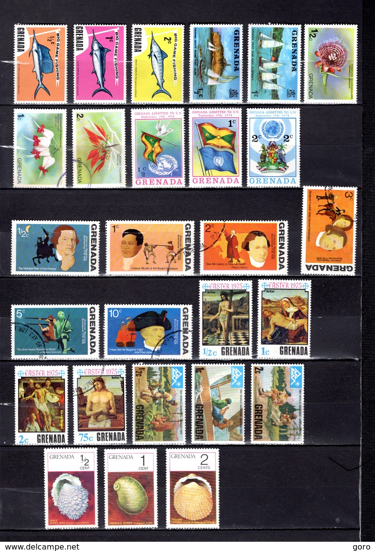 Grenada  1975  ,   Y&T  Nº   549/551-557/558-577/579-585/587-591/596-597/599-602-604/606-611/613 - Granada (...-1974)