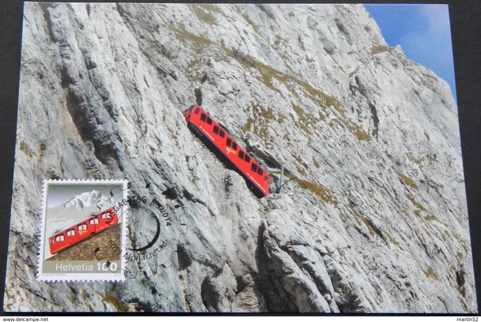 Schweiz Suisse 2014: Pilatus-Zahnradbahn Cog Wheel Mountain Rail Zu 1508 Mi 2343 Yv 2269 Auf MK 75 (SBK CHF 10.00) - Eisenbahnen