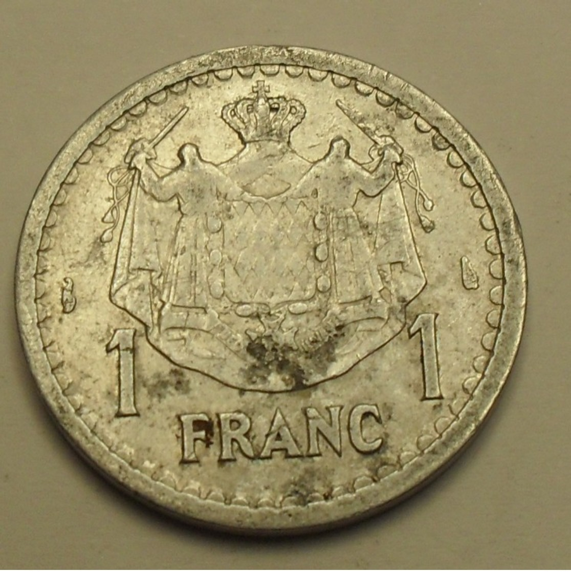 1943 ND - Monaco - 1 FRANC, LOUIS II, KM 120, Gad 131 - 1922-1949 Louis II