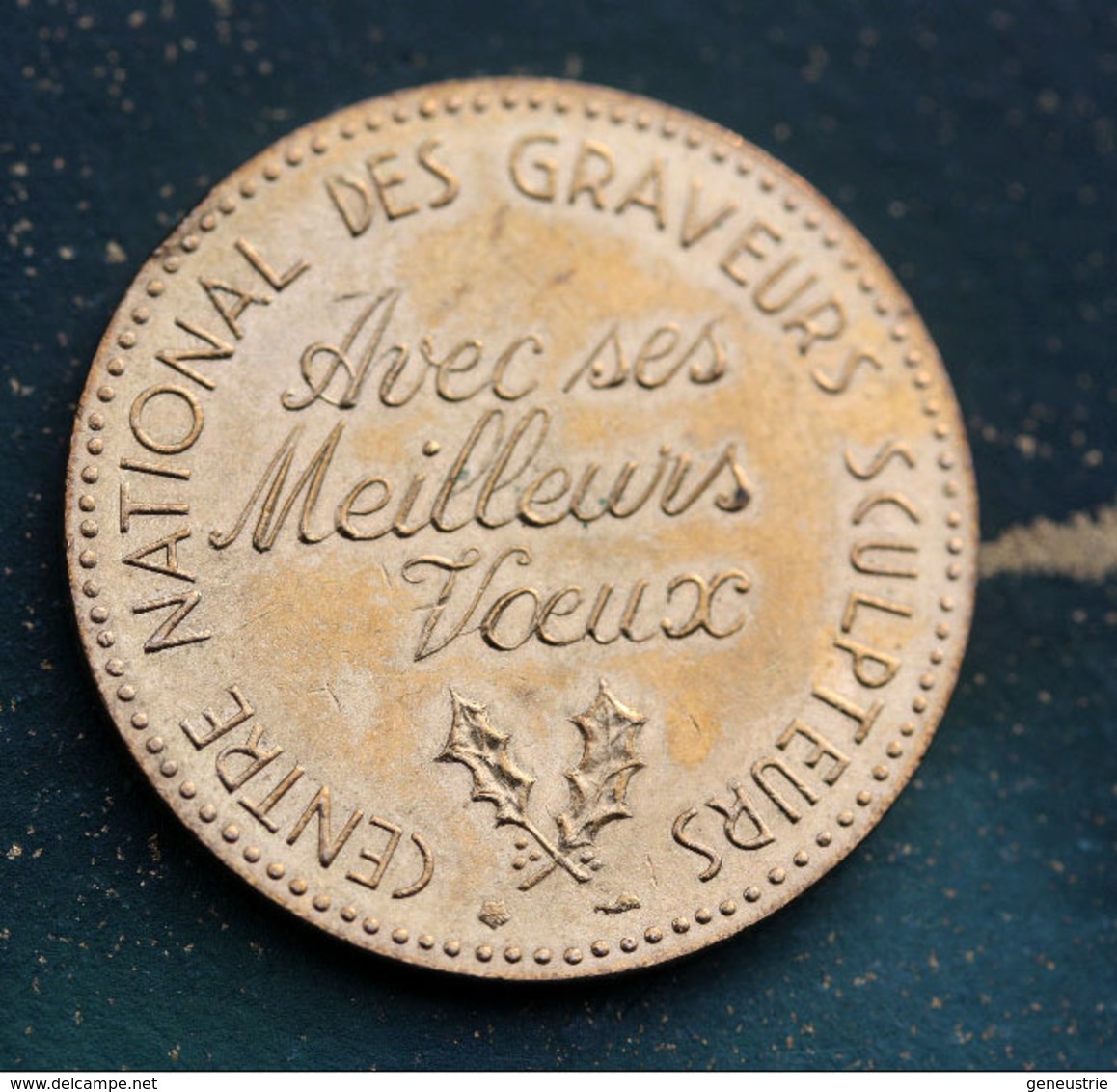 Jeton De La Monnaie De Paris "Centre National Des Graveurs Sculpteurs / Avec Ses Meilleurs Voeux" - Professionnels / De Société