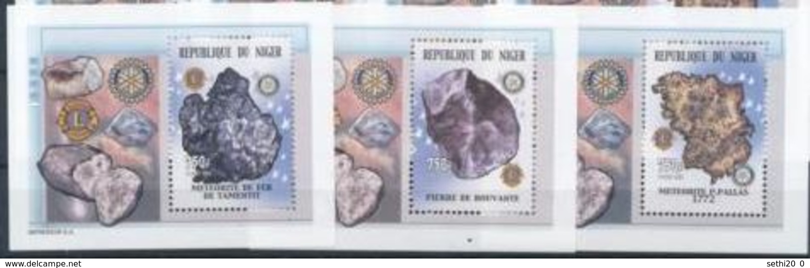 Niger 2002 Minerals Mineraux Météorites Lions Club Rotary BF Luxe  MNH - Minéraux