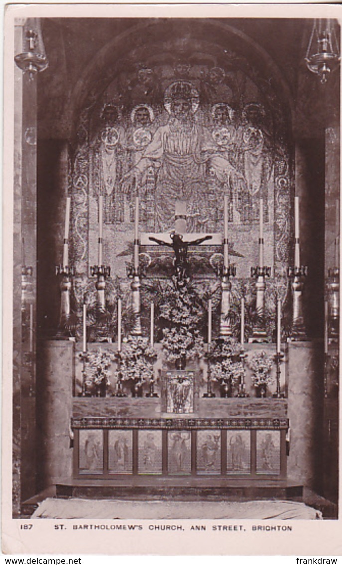 Postcard - St. Bartholomew's Church, Ann Street, Brighton - Card No. 187 - Posted 19-01-1913 - VG - Non Classés