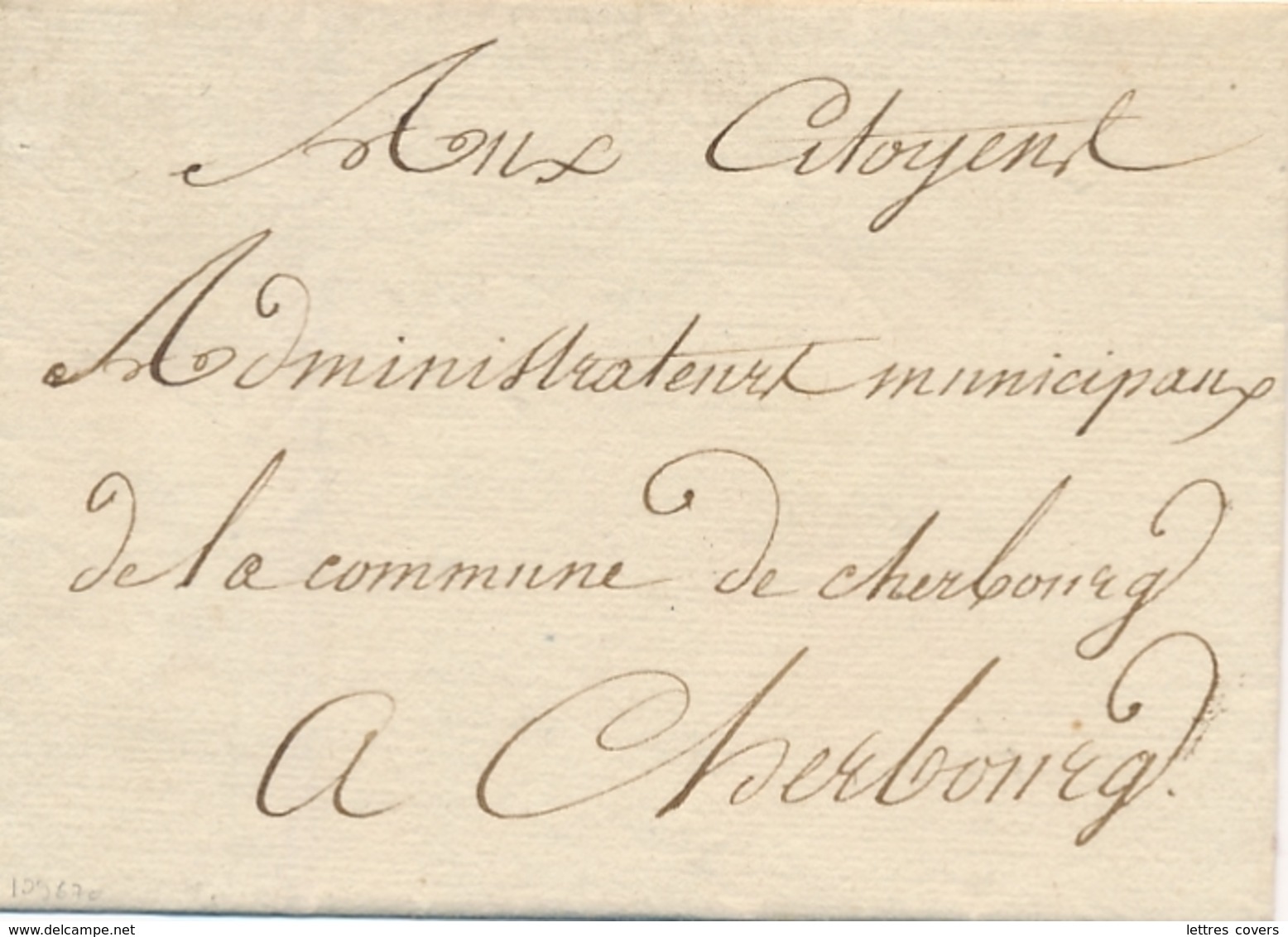 CACHET ANCRE " BUREAU MAJOR CHERBOURG " MANCHE SUR LETTRE - Documenti