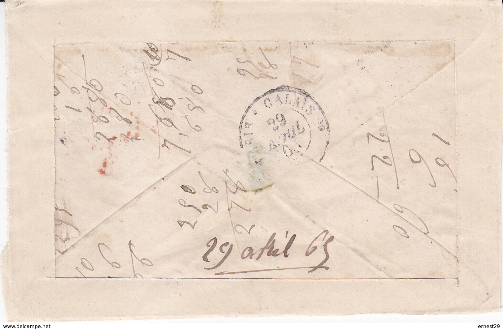 Lettre Du Mans Pour Mexico Paire De 40 Cts Empire D GC 2188 Tarif De 03/62 Taxe Mexicaine Par Extraoridinario - 1849-1876: Klassieke Periode