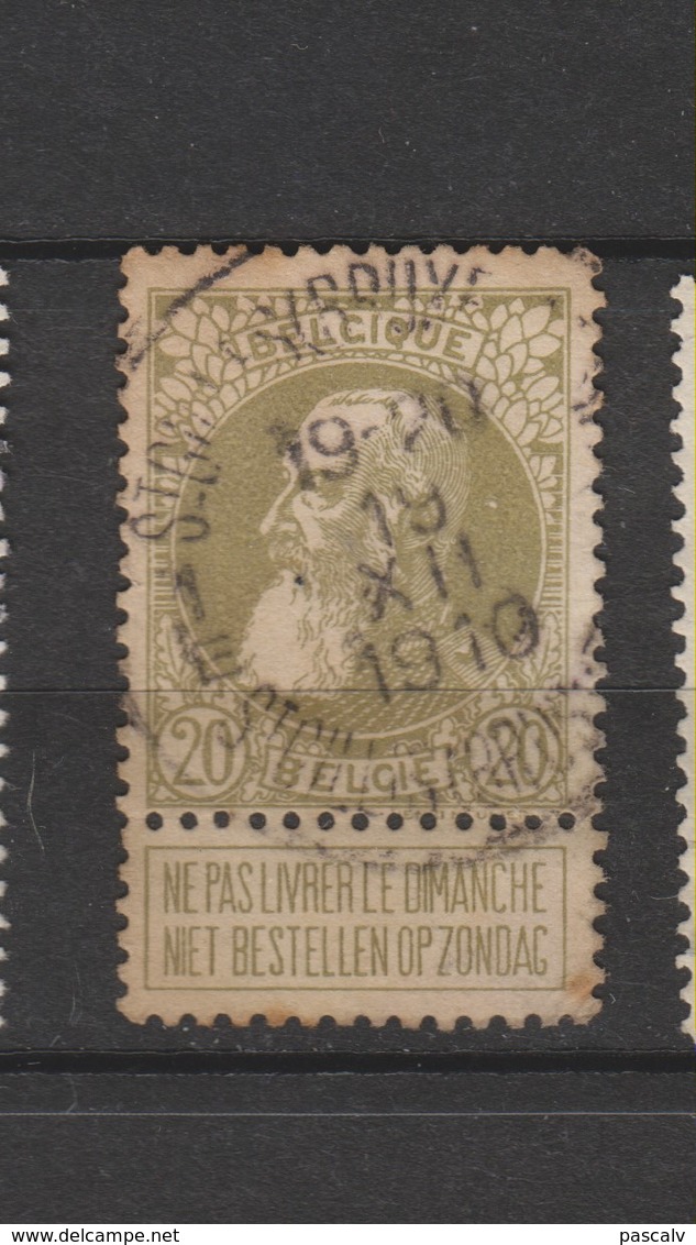 COB 75 Oblitéré ST-GILLES (Bruxelles) - 1905 Grosse Barbe