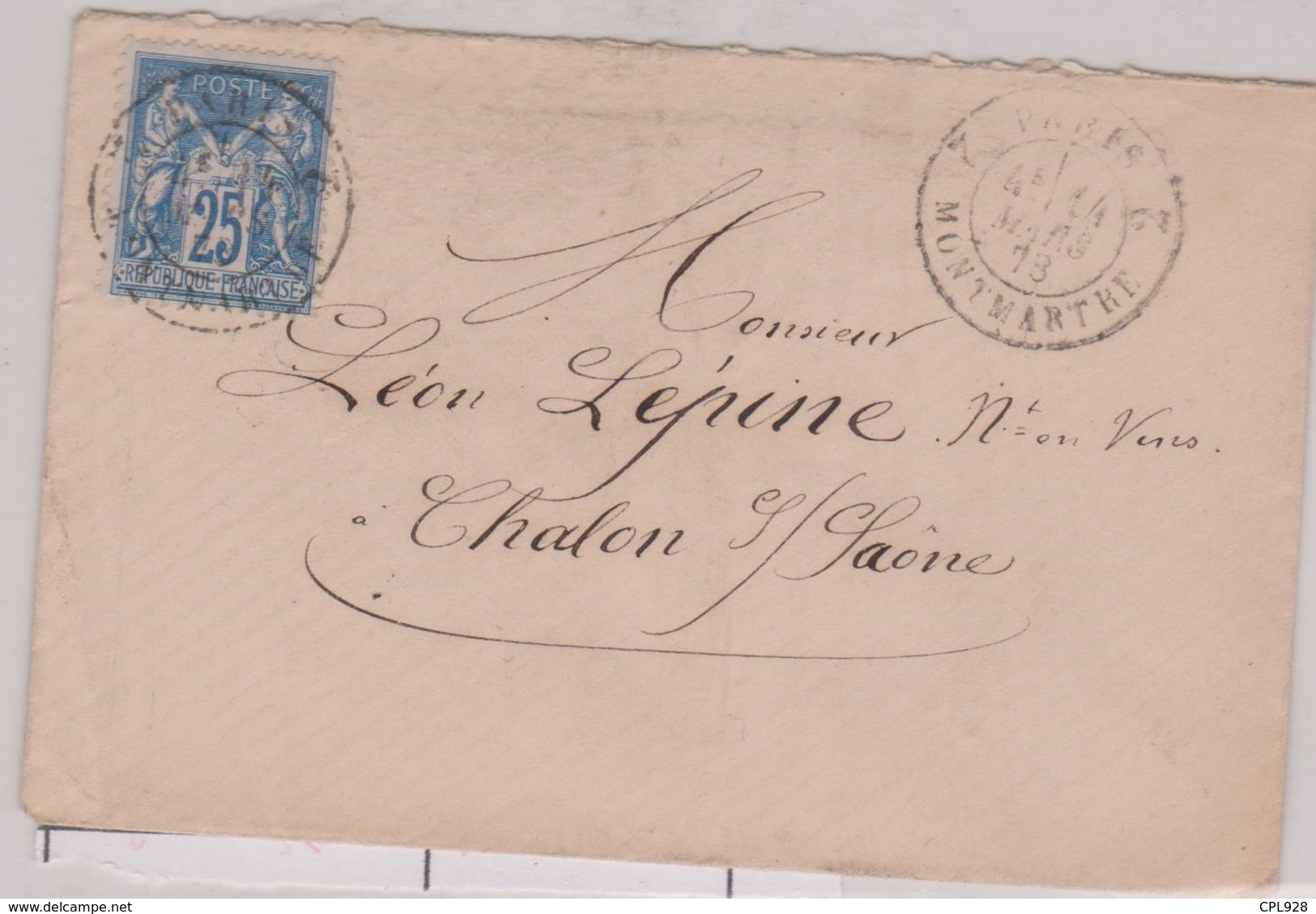 N°79 Sur Lettre De 2 Paris 2 / Montmartre, TAD Type 18, 14/03/1878 - 1877-1920: Semi Modern Period