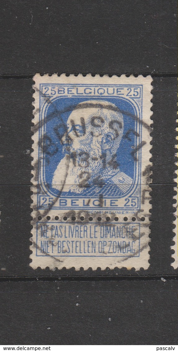 COB 76 Oblitéré BRUXELLES 1 A - 1905 Breiter Bart