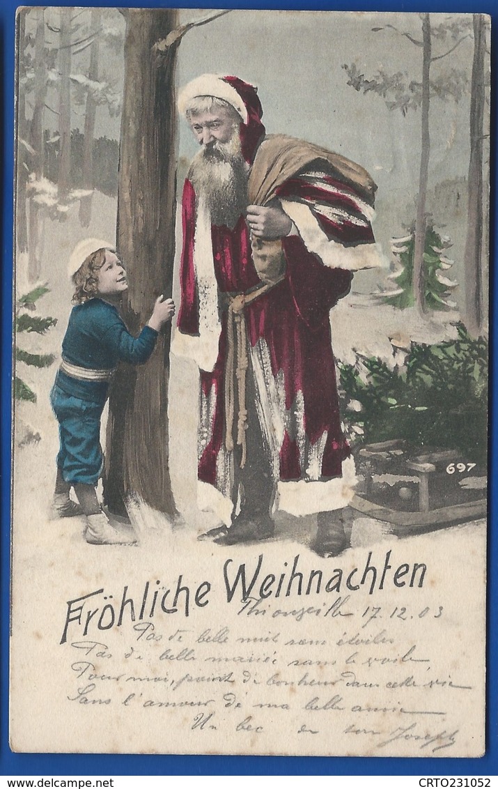 Père Noël Avec Sa Hôte   FRÖHLICHE WEIHNACHTEN  écrite En 1903 - Santa Claus