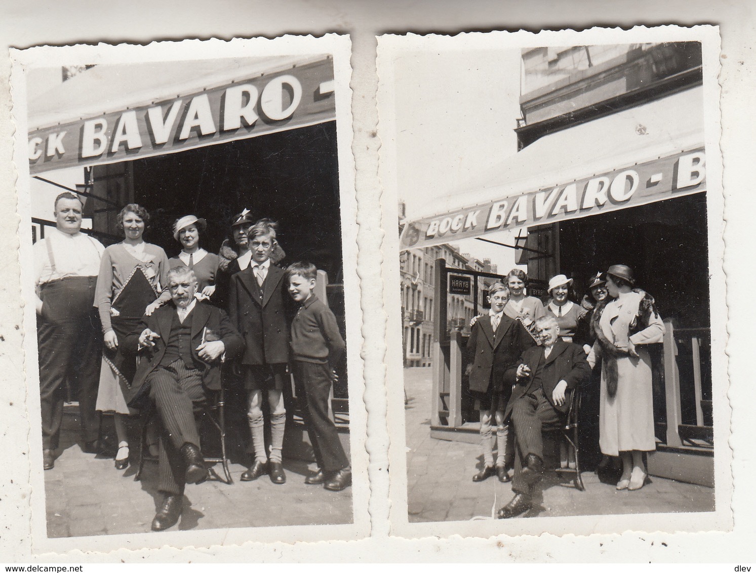 Personnes Devant Café Bock Bavaro - à Situer - 2 Photos Format 6 X 9 Cm - Lieux