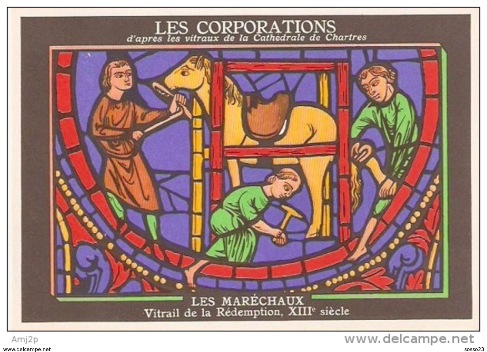 METIERS - LES CORPORATIONS LESMARECHAUX -  VITRAIL DE LA REDEMPTION- CHROMO PUB ASPIRINE/ - Otros & Sin Clasificación