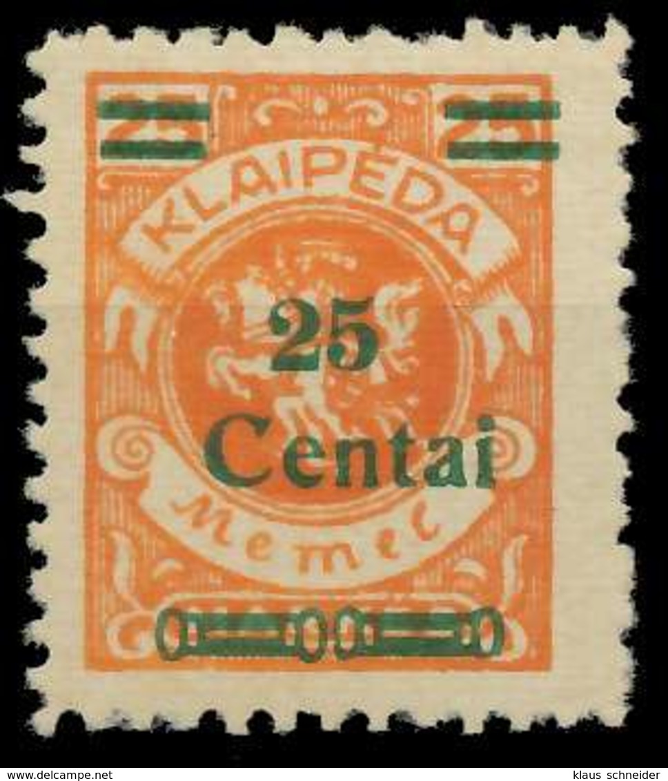 MEMEL 1923 Nr 216 Ungebraucht X8862FE - Memelgebiet 1923