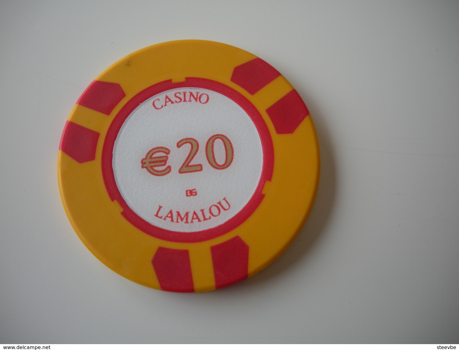 Casino Chip Fiche € 20 Casino De Lamalou Les Bains - Casino